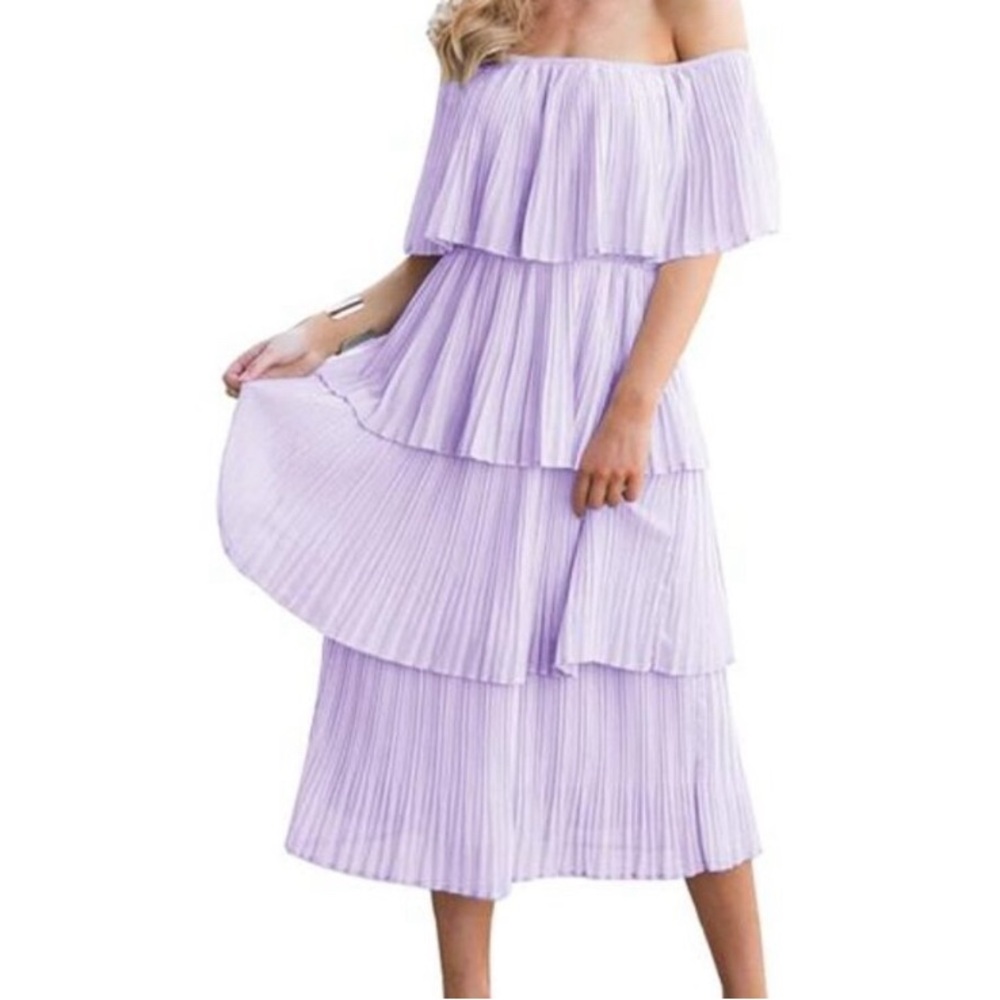 Purple lavender maxi midi dress SZ XL